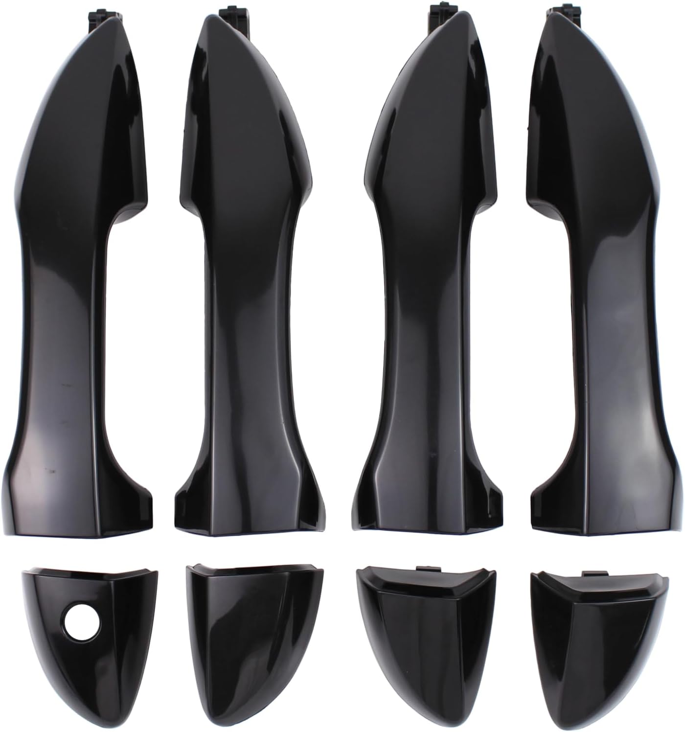 Front Rear Left and Right Black Exterior Door Handles for Toyota Corolla 2014-2019 Outer Outside Driver and Passenger Side