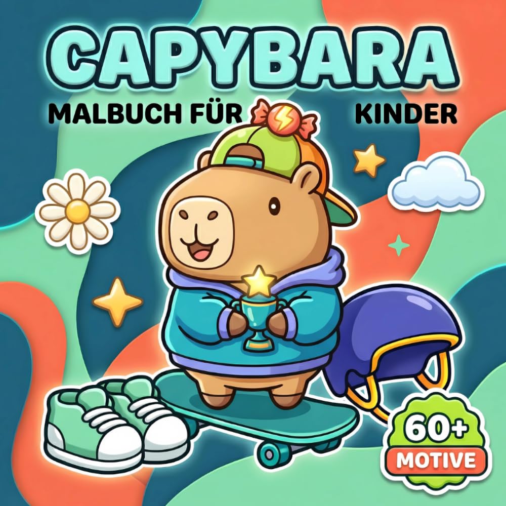 Capybara Malbuch Für Kinder: Über 60 Süße Und Lustige Motive Für Jungen, Mädchen Und Jugendliche – Ideal Für Kreative Wohlfühlmomente