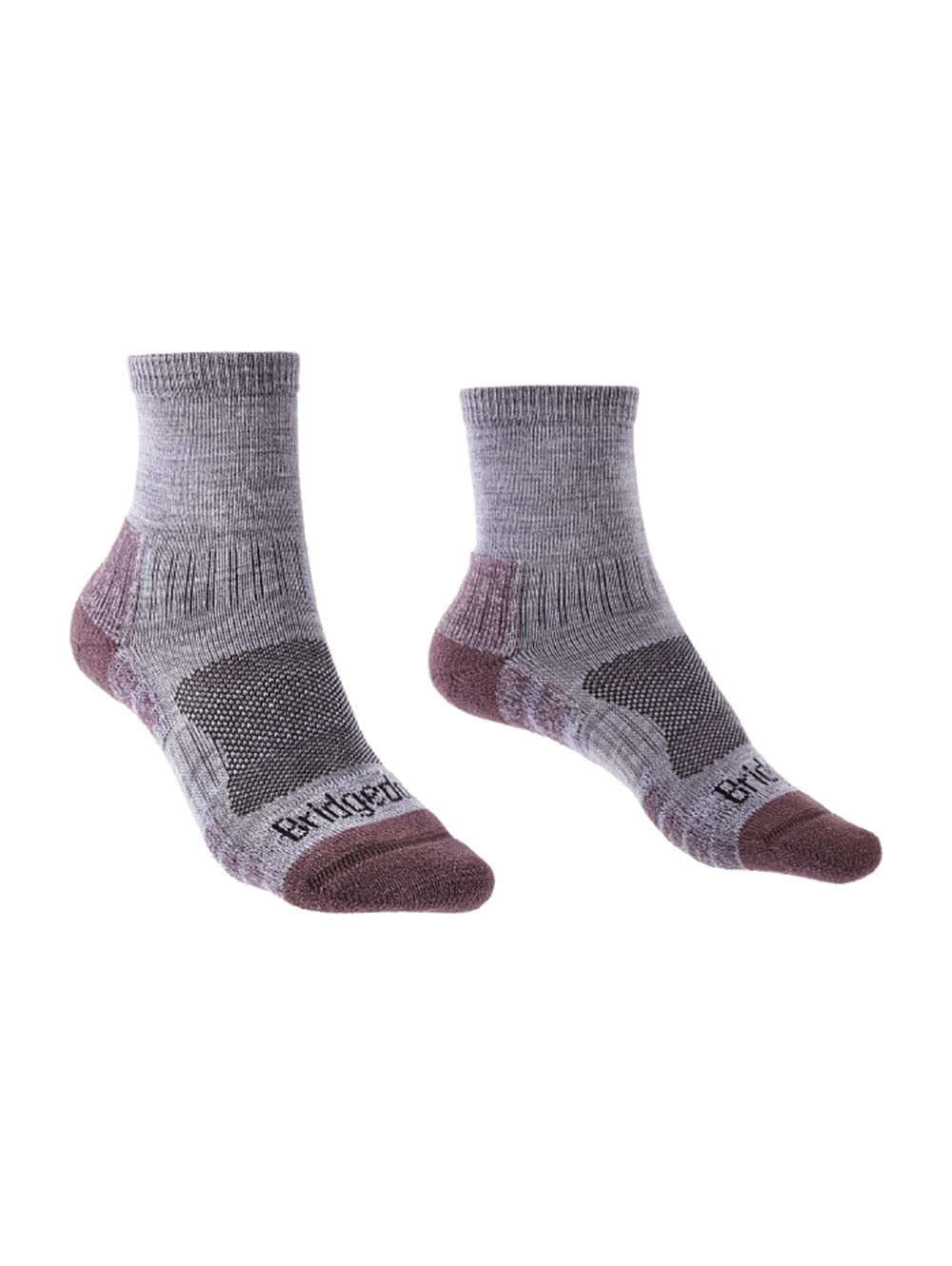 Bridgedale HIKE Lightweight Merino Performance 3/4 Crew Original-Women's- Medium-Heather / Damson