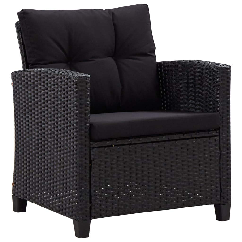 Set Divani da Giardino,poltrone salotto set giardino esterno arredamento terrazzo Adatto per terrazze, prati, spiagge e giardini 6 pz con Cuscini in Polyrattan Nero