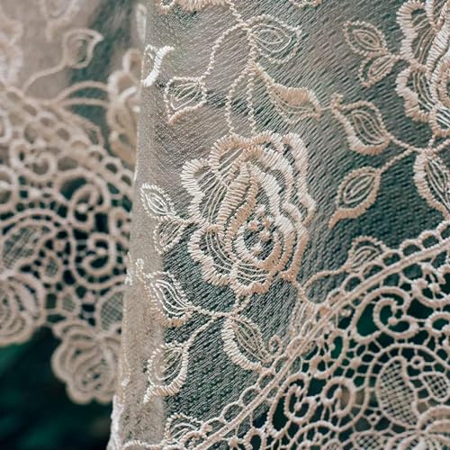 Nappe rectangulaire en dentelle brodée pour embellir table et mariage - 5