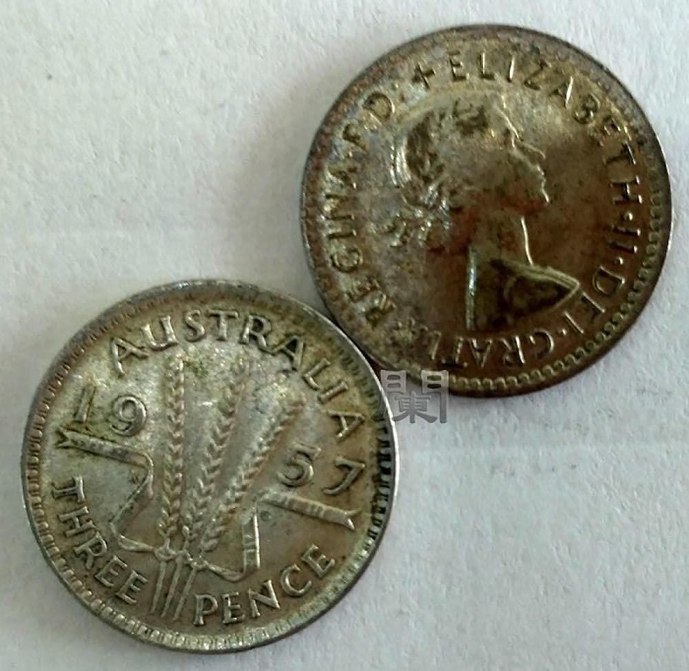 Oceani Coins Australian Coins Elizabeth Second World 1957 3 Relie Silver CoinCoin Collection Commemorative Coin