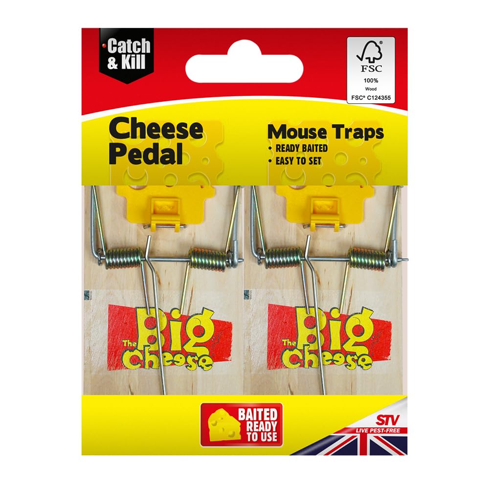 The Big Cheese Pedal FSC Mouse Trap Twinpack, Cheese Scented and