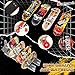 Finger Skateboard Ramp for Kids-KETIEE 6 in 1 Finger Skate Park Set with 6 Finger Deck Ramp 4 Mini Skateboards 1 Fingerboard Display Rack-Fingertip Training Props Mini Finger Toy for Kids Adults Gifts