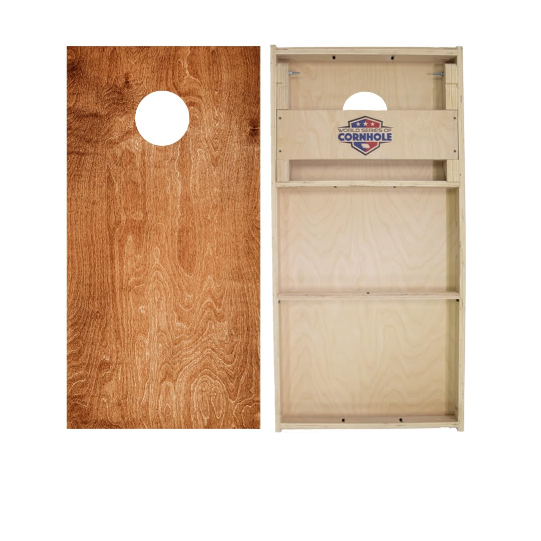 Skip's Garage Dark Wood Cornhole Boards - WSOC Runway Series - Includes (2) Boards (Resin Bags) + (1) Black Carrying Case