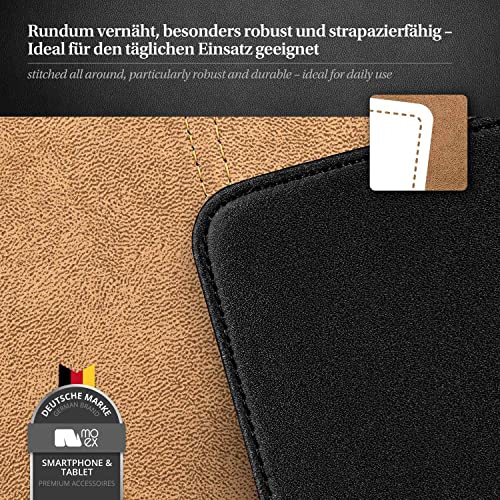Étui iPhone 12 Pro Max moex housse protection intégrale 360 simili cuir noir antichoc