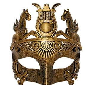 Ubauta Masculine Greek & Roman Soldier Masquerade Mask for Men Venetian Mask