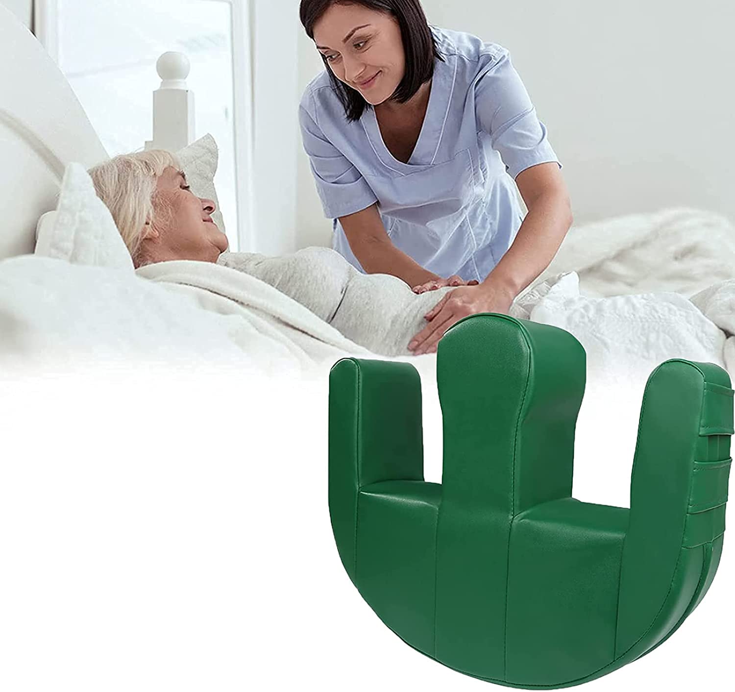 EHVYBDX Bed Rest Patient Turning Device-Multifunctional PU Leather Transfer Pad,Bed Rest Nursing Products to Help The Elderly Turn Over