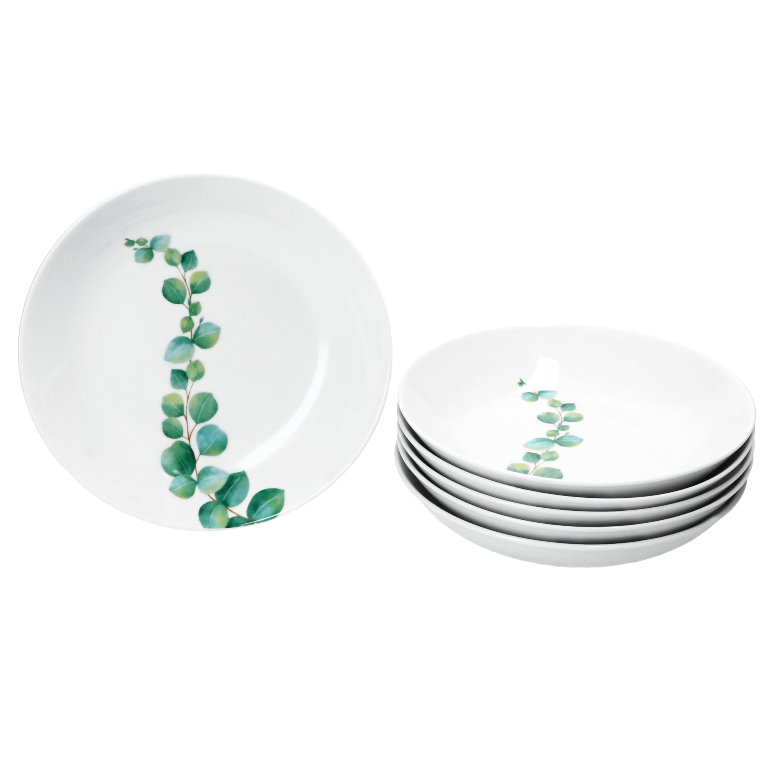 Set 6 Piatti Fondi In Porcellana Verde - Ø21.5cm Per Zuppe E Insalate - Foto 9