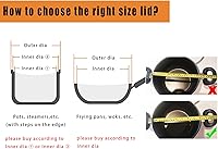 Vista 3 de Tapa de vidrio templado de 8 pulgadas con orificio de ventilación de vapor, olla universal transparente de repuesto con perilla de soporte, borde