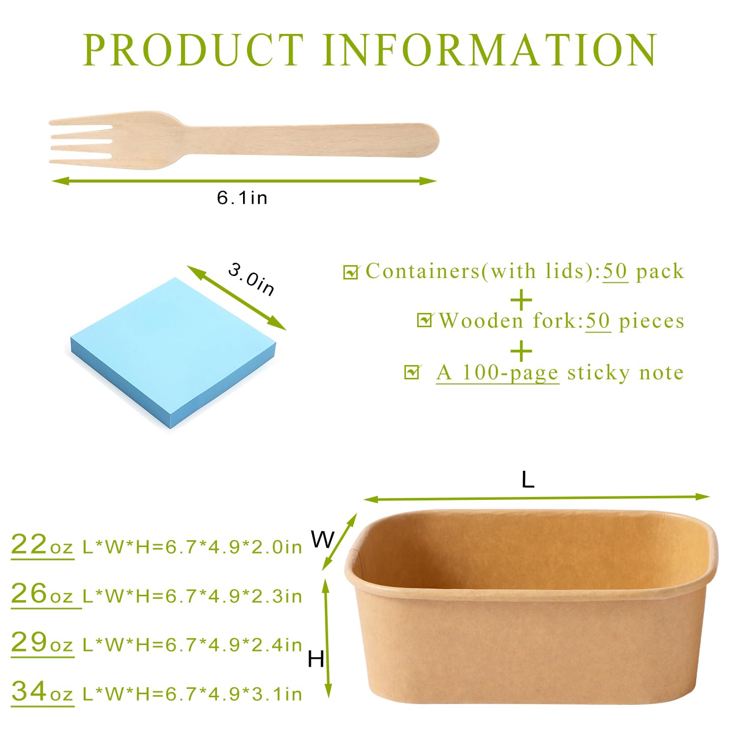 Kraft Paper Bowls with Lids & Wooden Forks Gallery Image