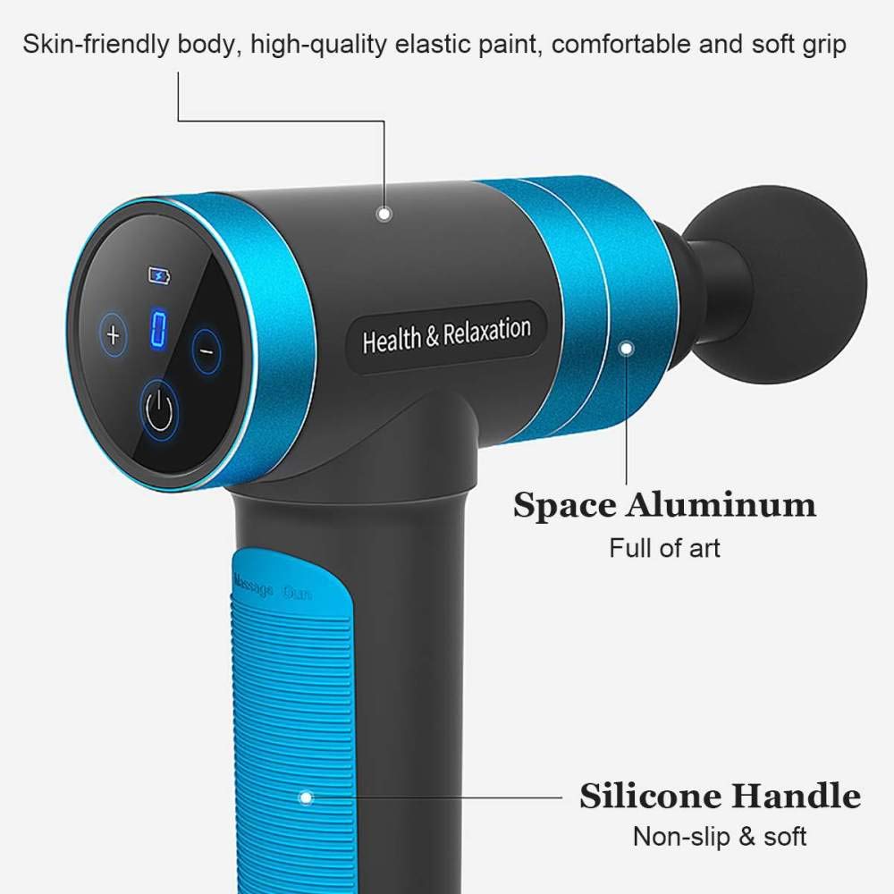 massaggiatore muscolare terapia sportiva rilassamento sollievo dal dolore shaper dimagrante corpo 6 teste 7200r / min-1_Blu