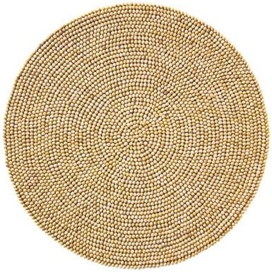 Wood Round Placemat in Natural, Set of 4
