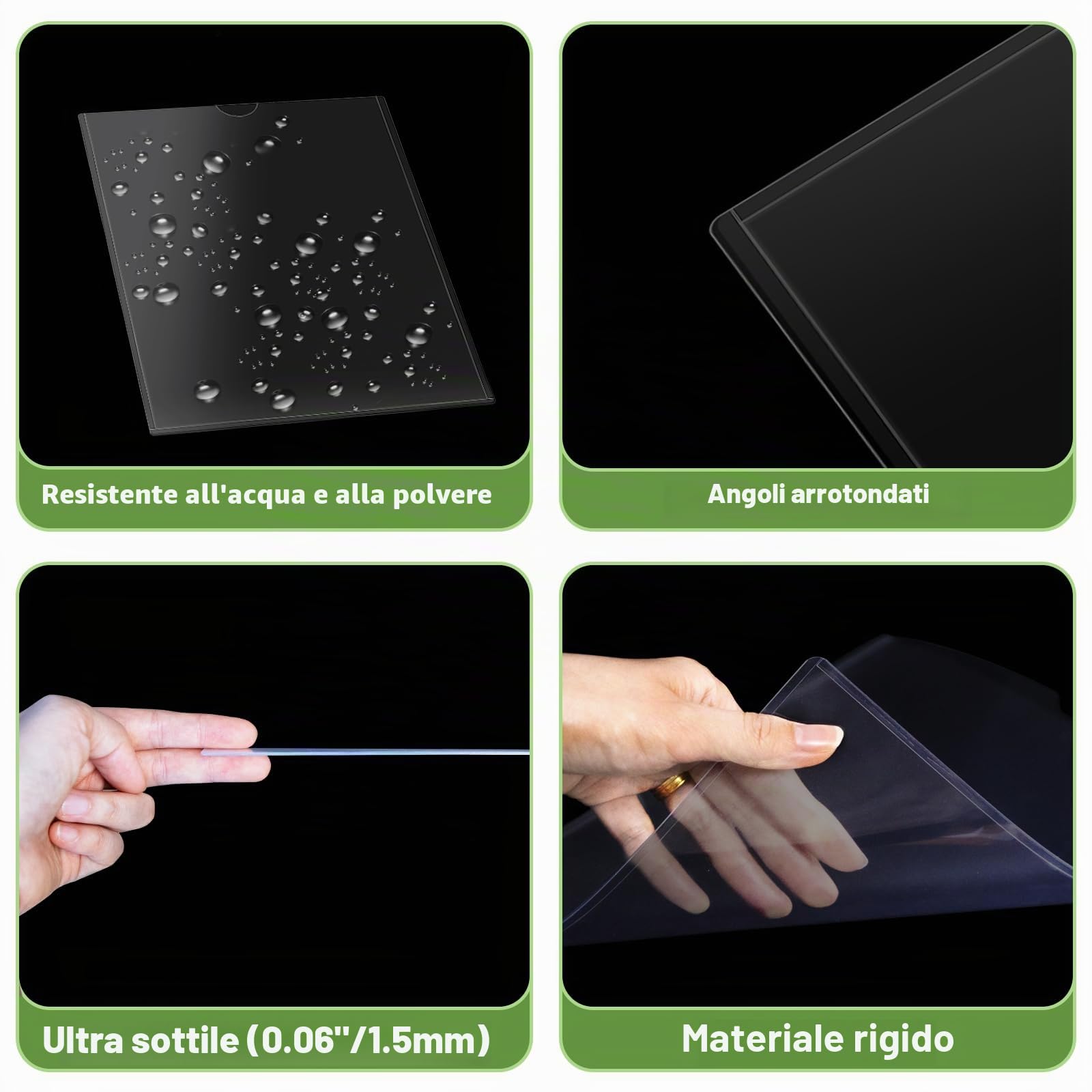 Confezione da 20 supporti murali magnetici A4 - Protezioni rigide con bande adesive e magnetiche - Supporto murale in plastica per ufficio, negozio, casa, finestra