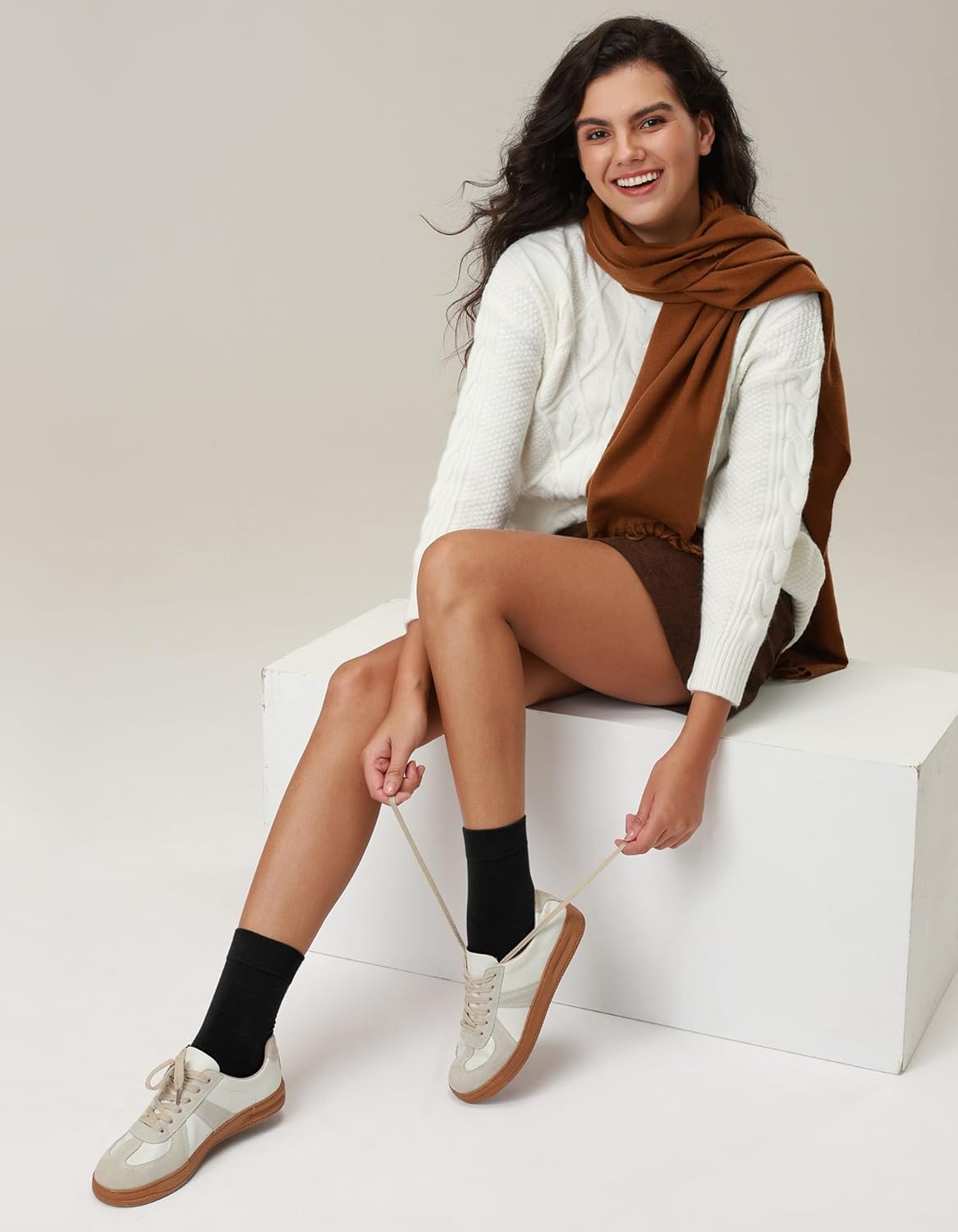 CLOSEMATE Womens Thin Crew Socks Soft Combed Cotton Comfortable Casual Everyday Wear Calf Socks 5 Pairs - Image 7