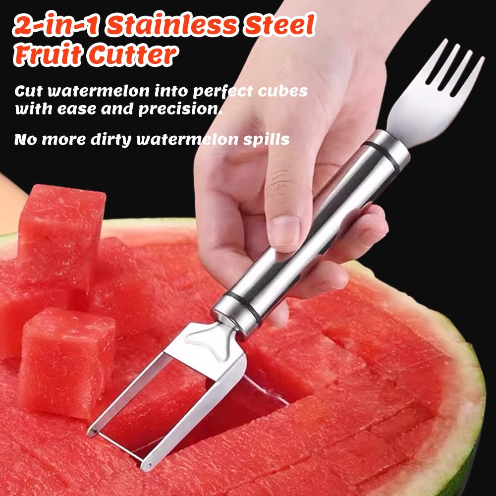 Coupe Fruits 2 en 1 Acier Inoxydable Cuillère à Melon Outil Double Tête OSDUE