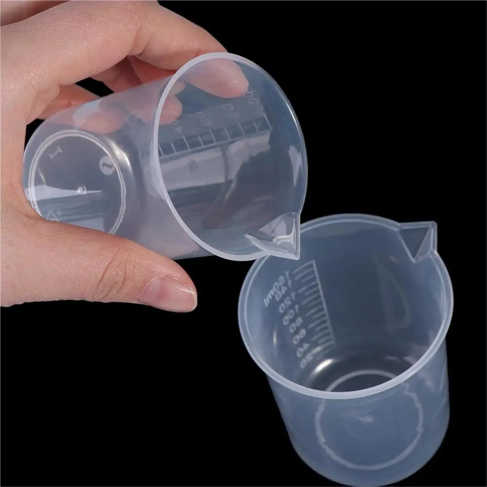 10pcs Reusable with Scale Thickened Transparent Stackable Mixing Cups Measuring Cup Graduated Cylinder Beaker Para Cocina Laboratorio(1000ml)