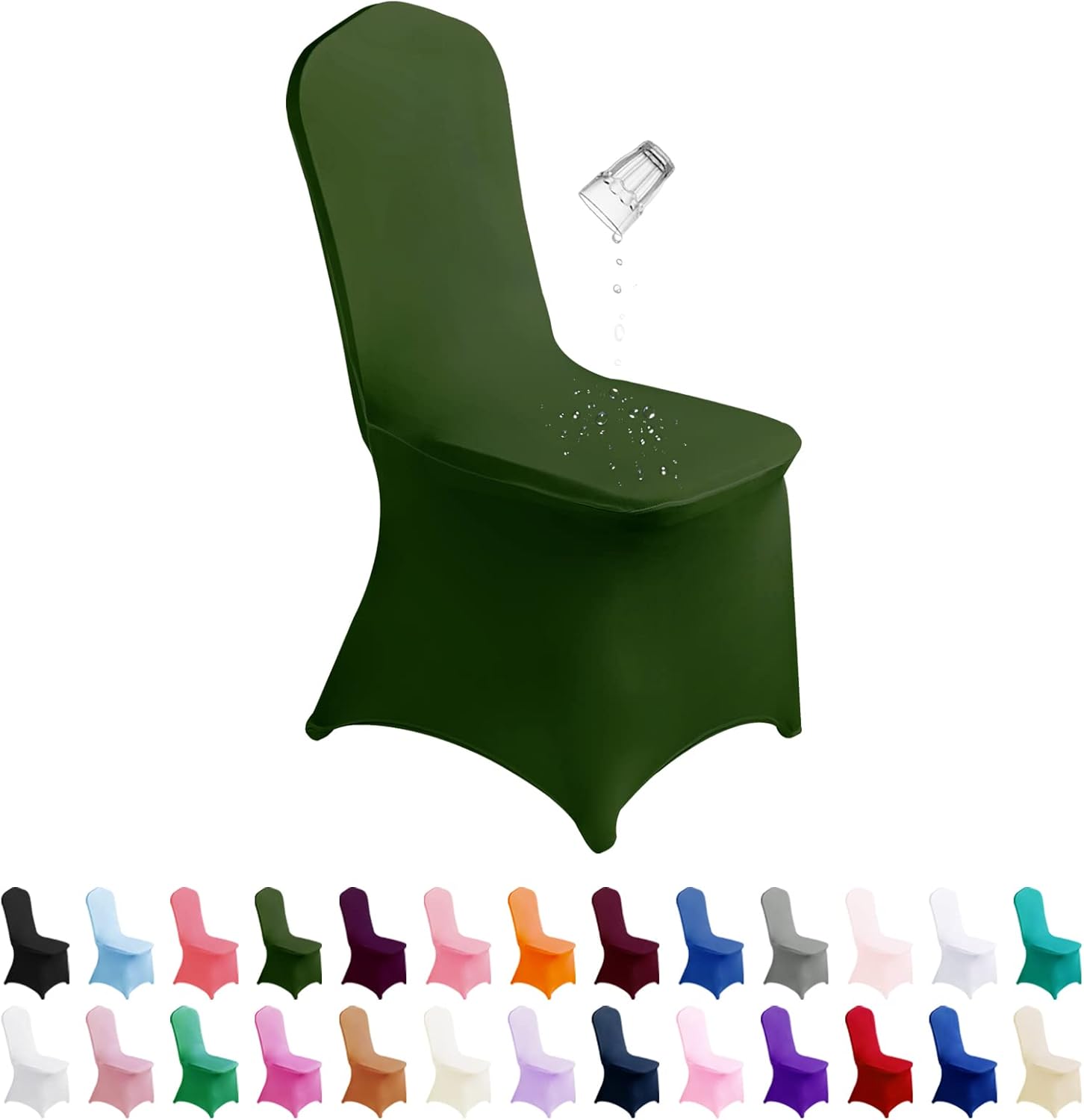 SUPERO Waterproof Spandex Chair Cover 25PCS, Stretch Dining