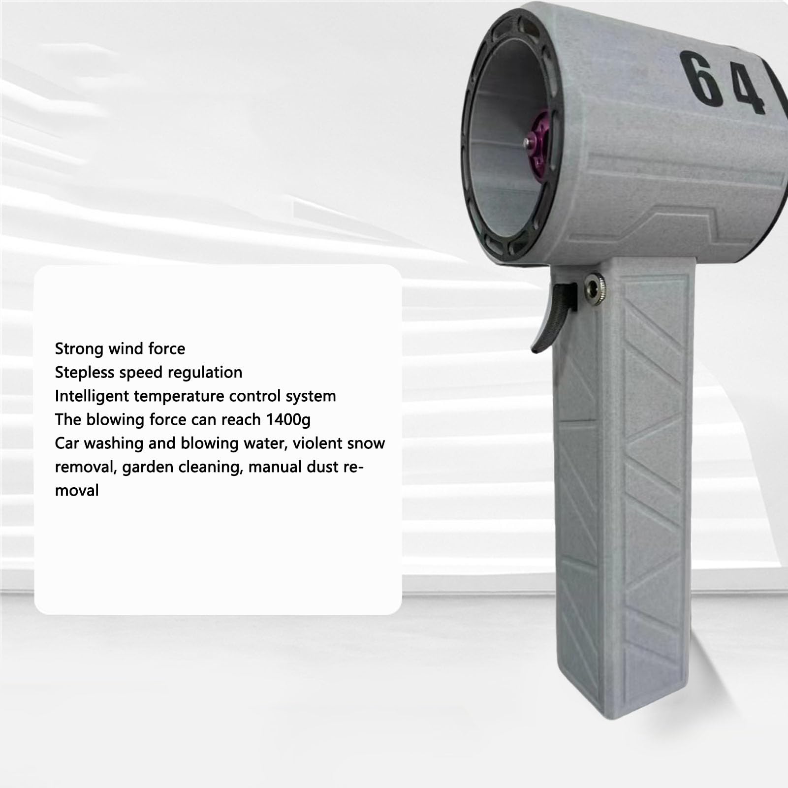 Duża Suszarka Samochodowa Dmuchawa Odpylacz Powietrza, Natychmiastowy Ciąg 1,40 Kg/s, 4000 MAh, 64 Mm Super Elektryczna Bezprzewodowa Dmuchawa do Liści do Komputera, Czyszczenia