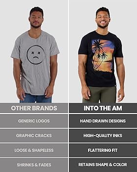 INTO THE AM Vintage Graphic Tees for Men - Oversized