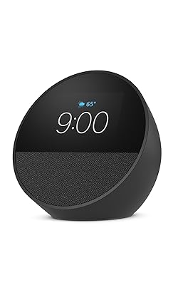 Amazon Echo Spot (newest model), Great for nightstands, offices and kitchens, Smart alarm clock with Alexa, Black