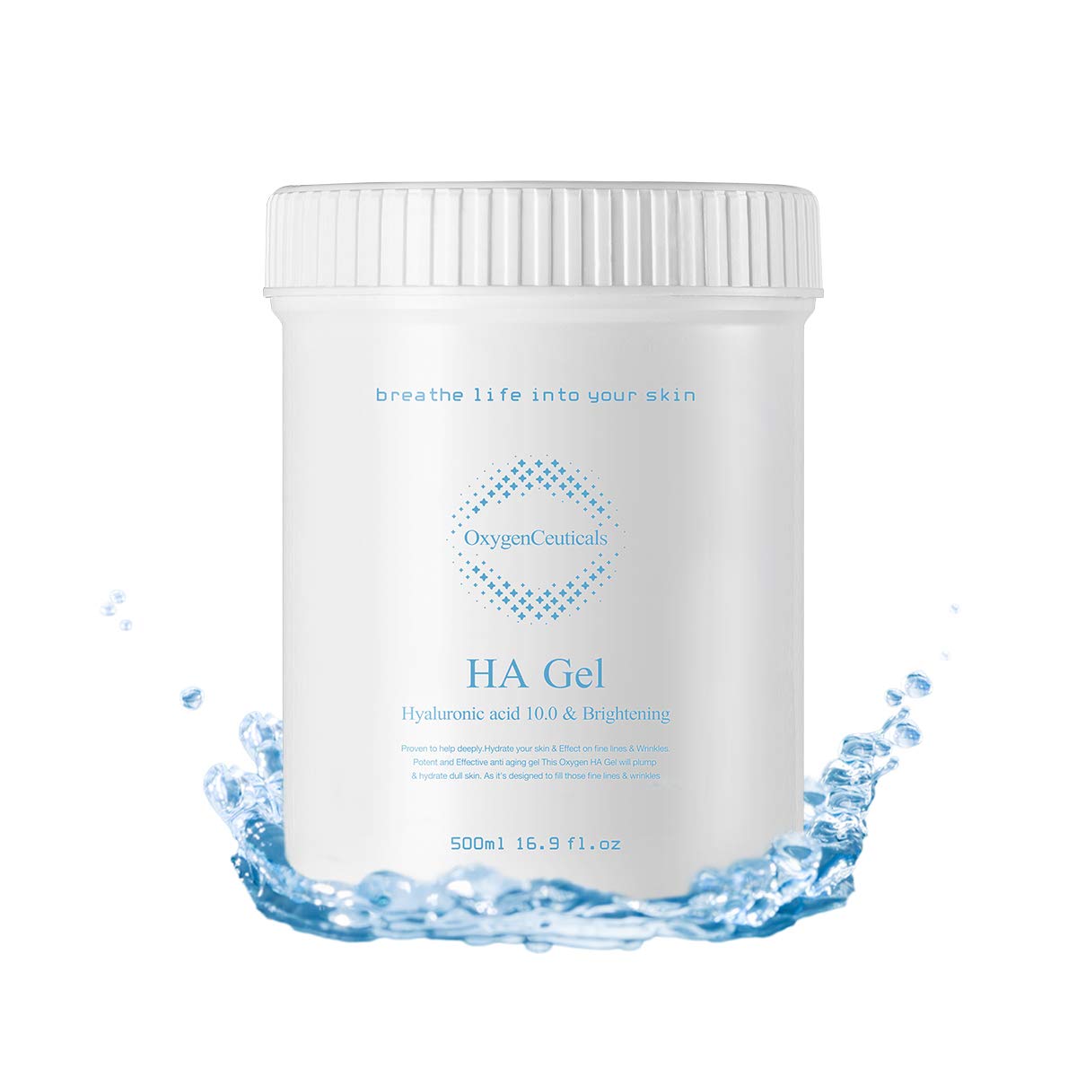 OxygenCeuticalsHA Gel – Professional Hyaluronic Acid Moisturizer for Deep Hydration, Wrinkle Care & Plump Skin, Anti-Aging Gel (600ml/20oz)