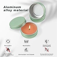 Vista 3 de Tarros de aluminio de 1 onza, paquete de 48 latas de velas, recipientes pequeños versátiles con tapas, lata de metal para bálsamos, especias
