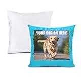 Custom Throw Pillow Cases for Couch, Bed, Living Room, Personalized Decorative Pillow Cases, Customized Pillow Cover Gifts with Photo Text, Optional Pillow Insert, Cyan, 18x18Inch
