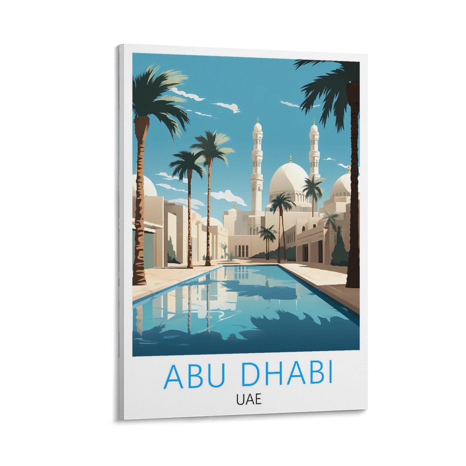 Impression sur toile d'Abu Dhabi affiche rétro de qualité supérieure - 8