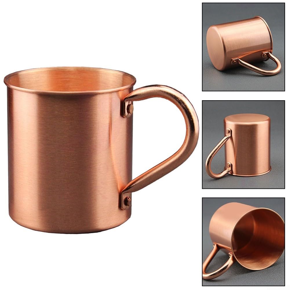 Tazza in rame puro, capacità 450 ml, per campeggio e bevande all'aperto