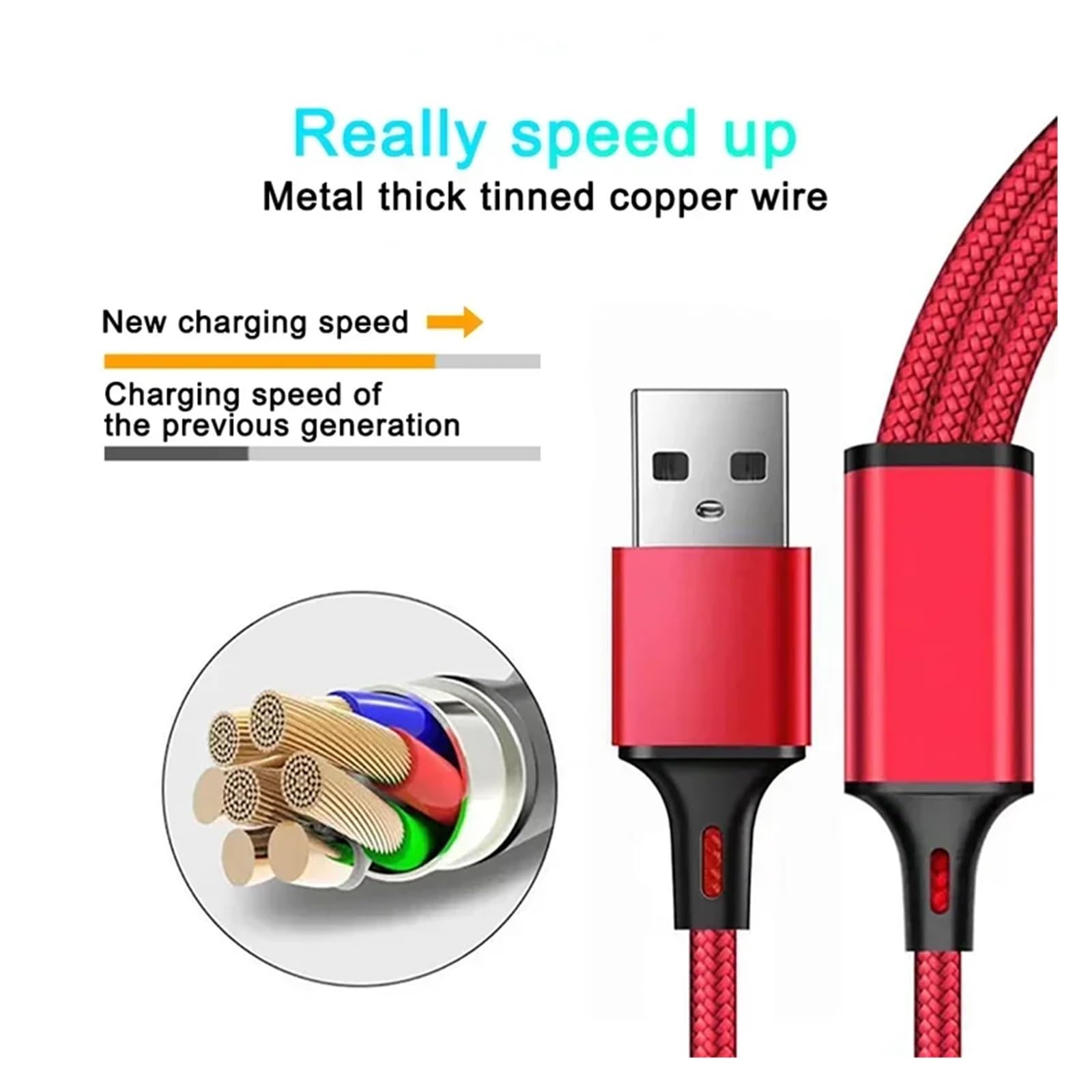 3 EN 1 Cable USB Micro USB Tipo C Cable Cargador Puerto USB Multi Cable De Carga Rápida(GRAY)