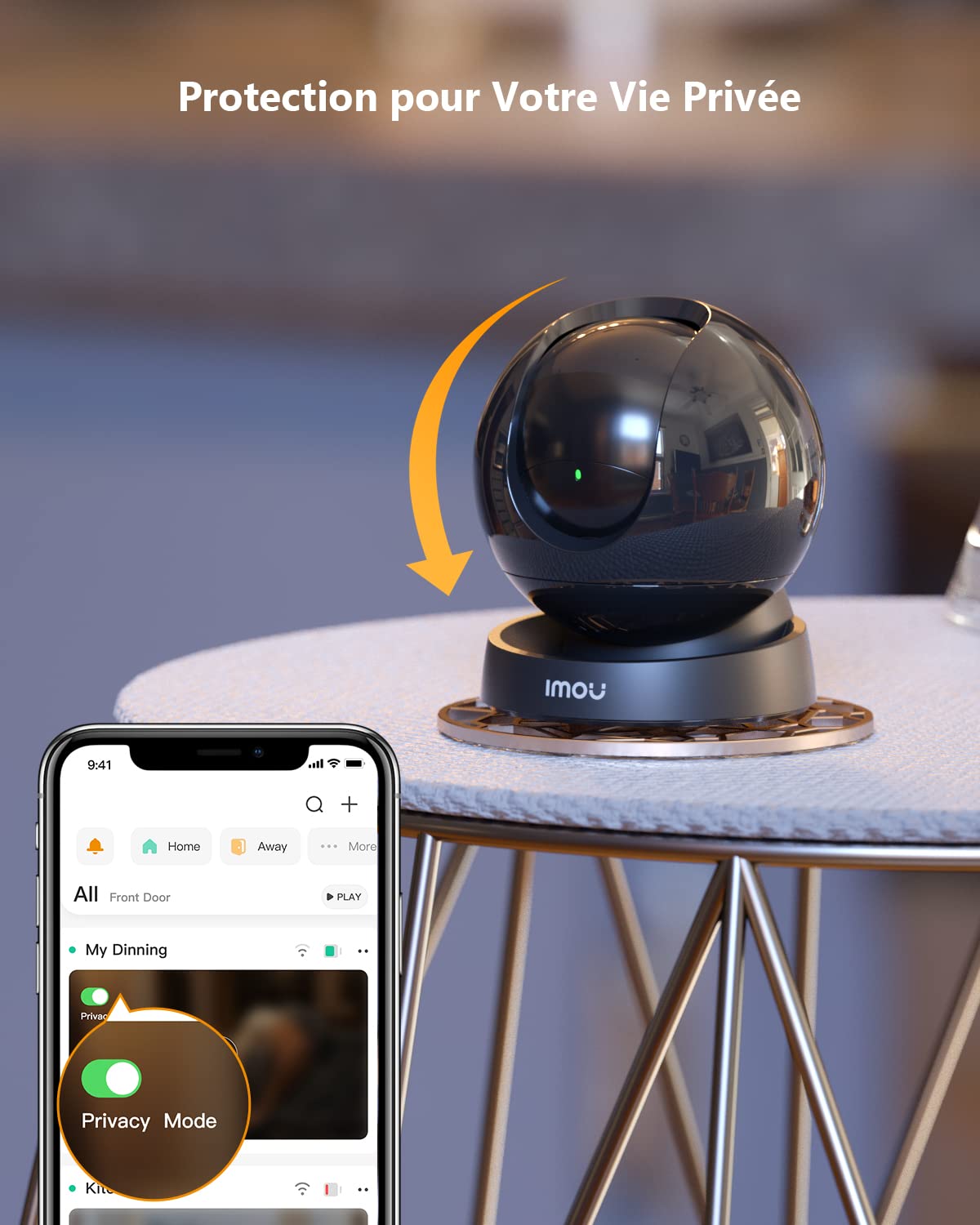 Imou 4K(8MP) Caméra Surveillance WiFi Interieur Caméra 360° Connectée Détection Humaine/Animale AI Suivi Intelligent Mode Privé Audio Bidirectionnel Compatible Alexa pour Bébé