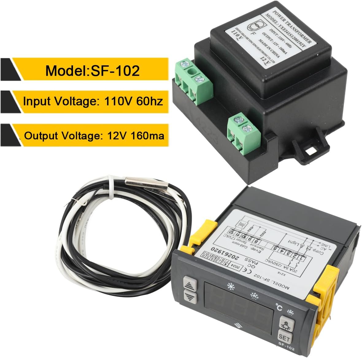 110V Thermostat Temperature Controller SF-102 Digital Display Temperature Regulator Evaporator Fan Controller Defrost Heating Wire Controller