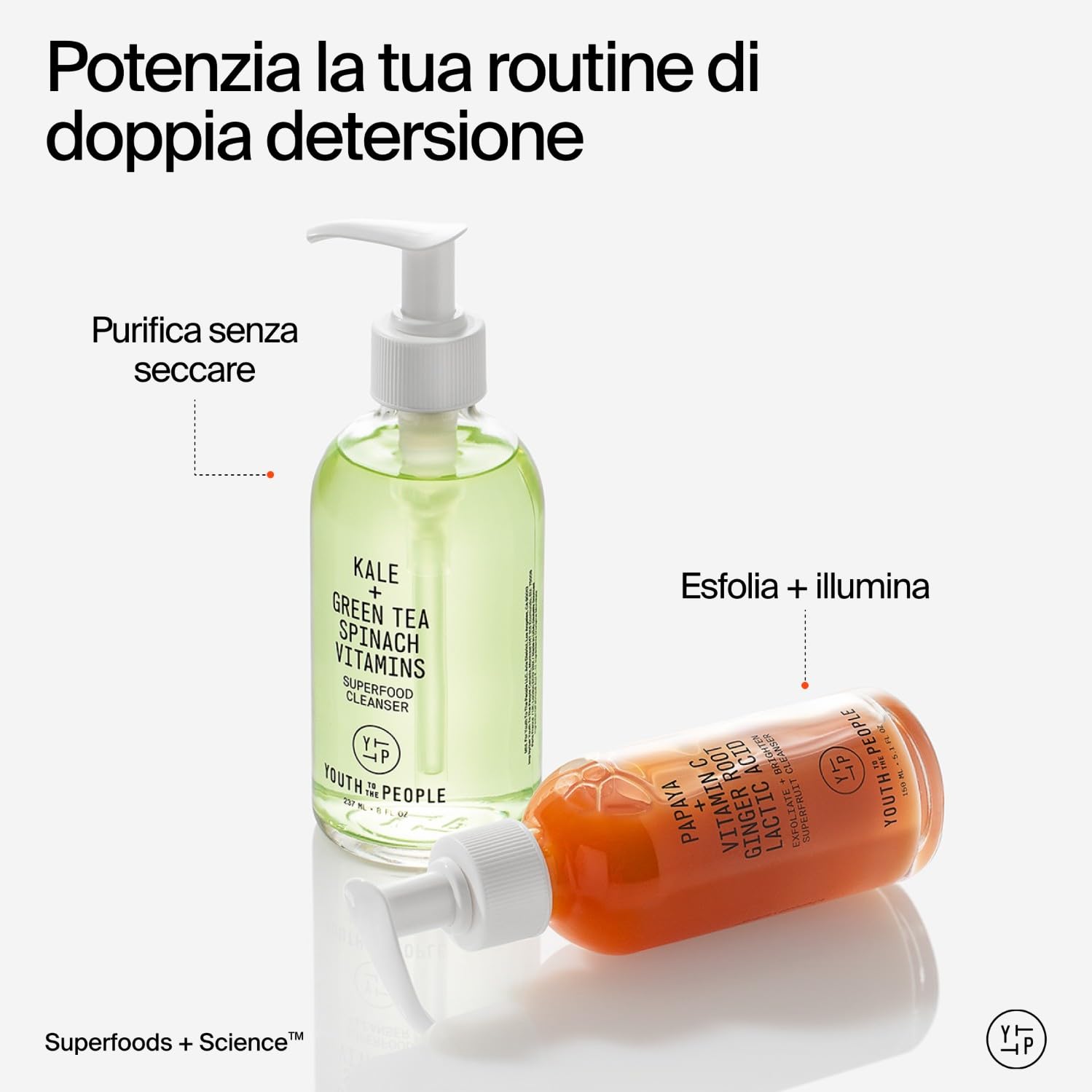 Youth To The People Superfruit Cleanser, Detergente Viso Esfoliante Delicato, Con Papaya e Vitamina C, Detergente Idratante Lenitivo, Illuminante, Struccante Delicato per la Pelle
