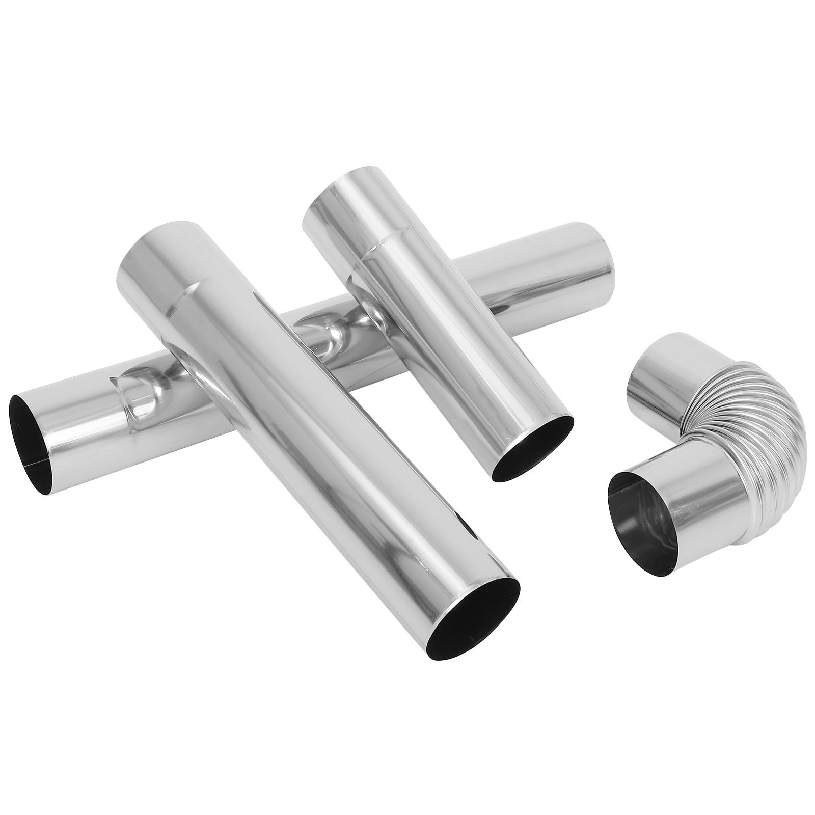 Conduits de cheminée en acier inoxydable lot de 4 finitions argentées