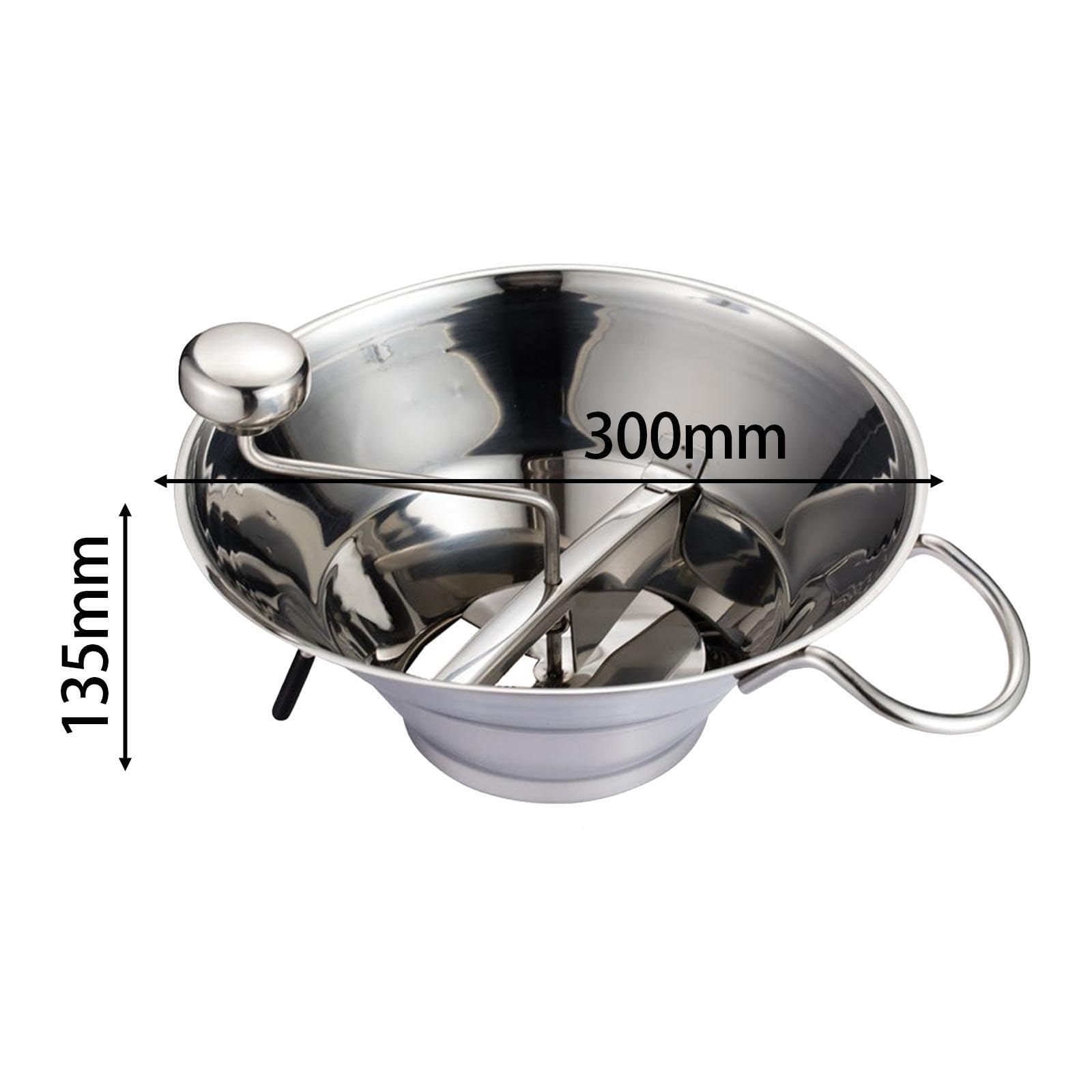 Rotierender Fleischwolf Aus Edelstahl, Multifunktionaler Tragbarer Küchenwolf mit Sieb, Lebensmittelmixer für Saucen Und Kebabs
