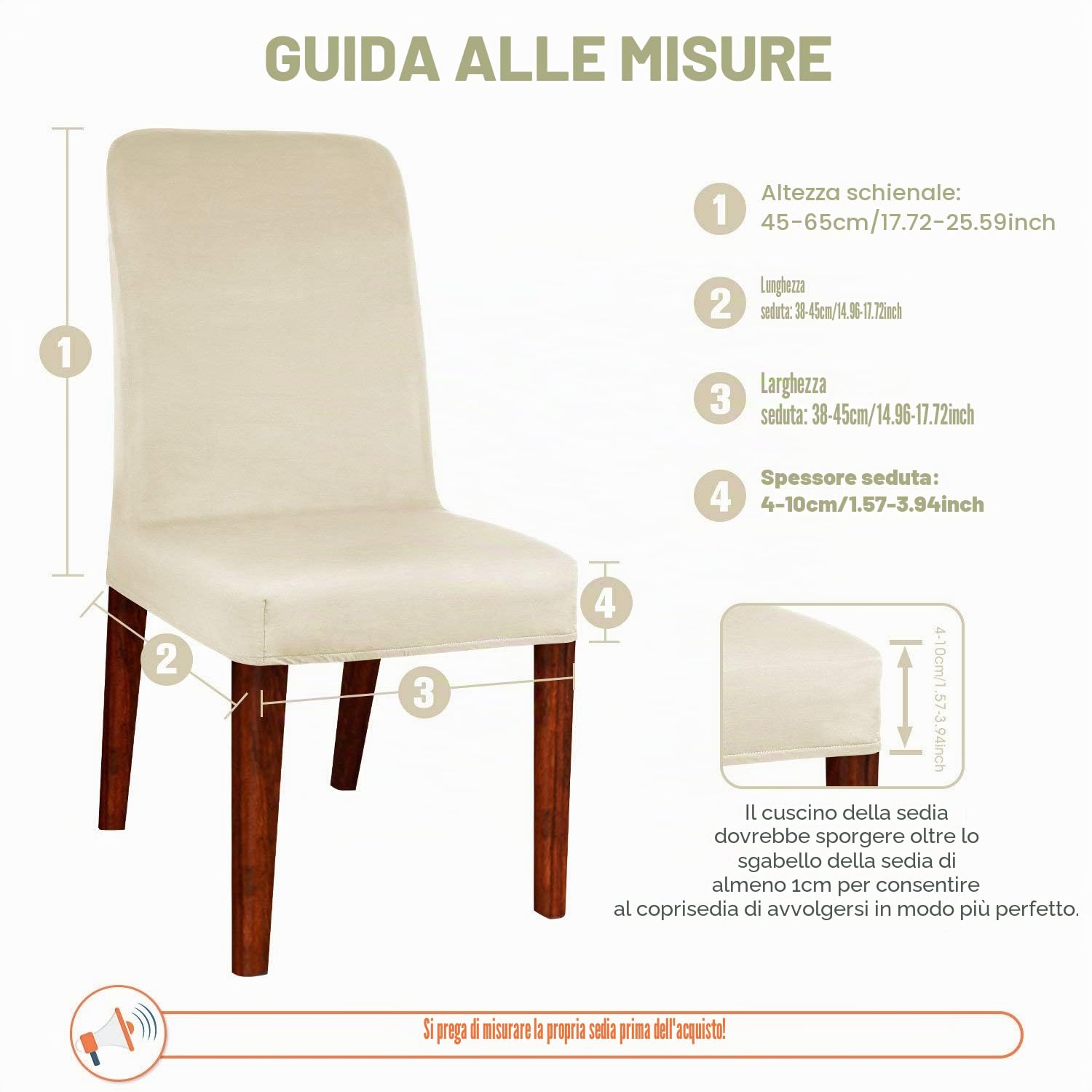 Coprisedie con Schienale Sala da Pranzo Elasticizzato Fodere Sedie Moderno Copertura Protettiva della Sedia Lavabile Rimovibile per Hotel Ristorante Festa di Nozze 4 Pezzi (Crema)