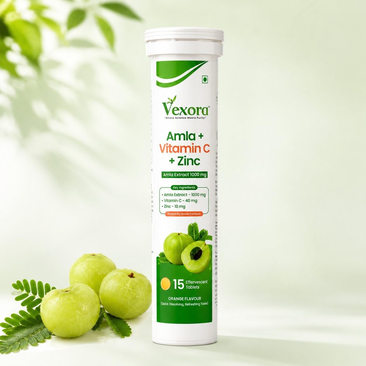 Amla + Vitamin C + Zinc Effervescent Tablets | Natural Immunity Booster with 100mg Amla Extract, 40mg Vitamin C & 10mg Zinc | Quick-Dissolving, Refreshing | For Men & Women | 15 Effervescent Tablets-picture-13