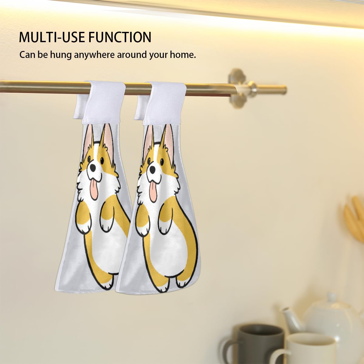 Lot De 2 Torchons De Cuisine Avec Boucle De Suspension - Motif Girafe "You Are So Sweet" - 30,5x43,2 Cm - 100% Polyester - 4