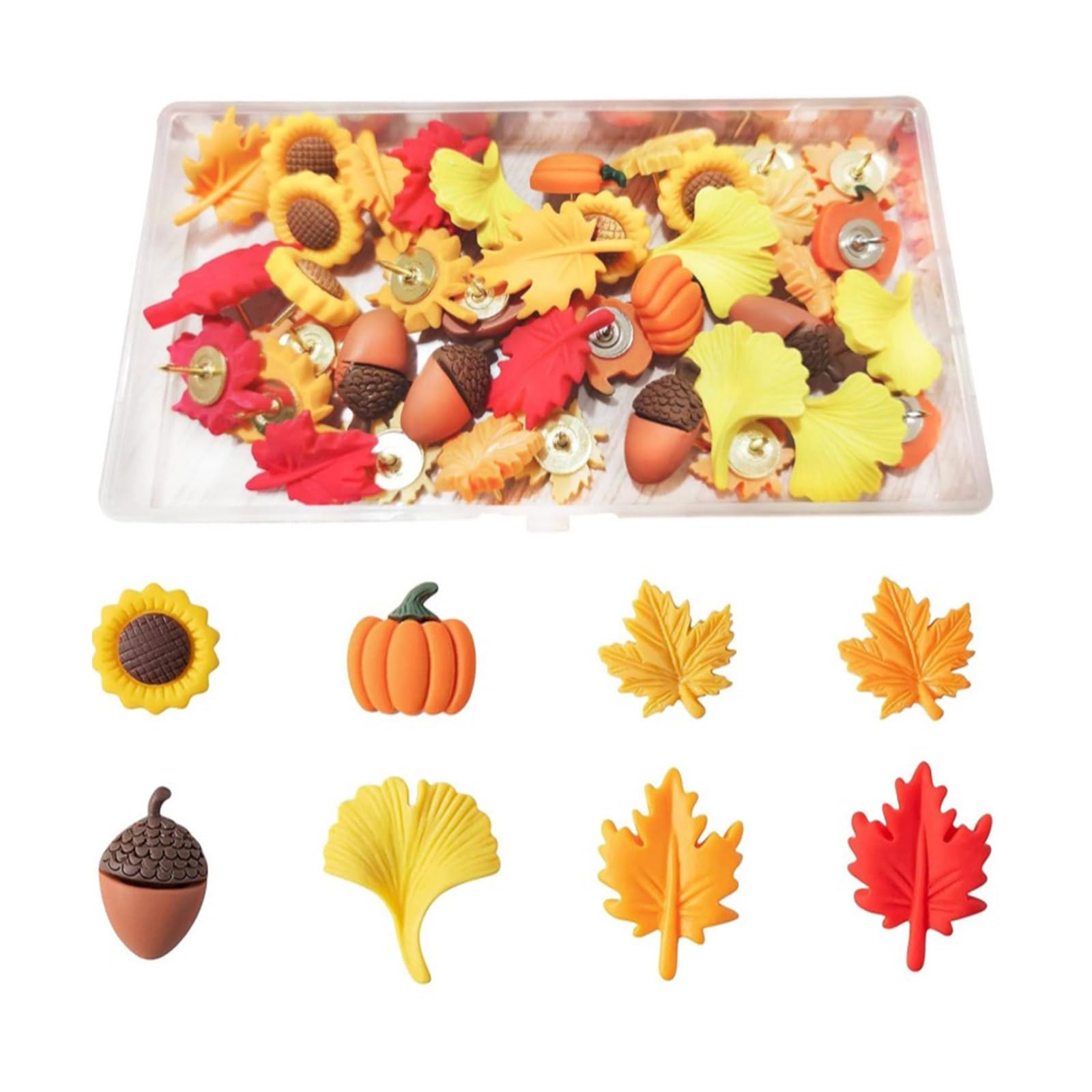 40Pcs / Pack Flower Push Pins for Bulletin Board Cork Board Notice Pin Drawing Pins Map for Hanging Resin Steel Thumbtacks