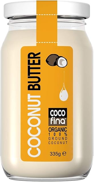 Cocofina Organic Coconut Butter Raw Stone Ground from Coconut Puree  Coconut Bliss Coconut Manna Low Carb Gluten Free perfect for Keto Diets Gluten Free in Glass Jar 335g (PACK of 1)