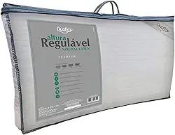 Travesseiro Duoflex Altura Regulável NATURAL LÁTEX PREMIUM, com 04 opções de altura, 50 x 70 cm