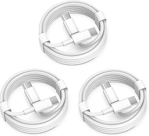 Câble USB C à USB C pour Apple, Pack de 3 6pi, Câble de Chargeur Rapide 60W USBC/Type-C Compatible avec iPhone 17/16 Pro Max, iPhone 17 Air, iPad Pro/Air