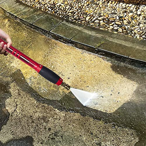 Hourleey Pressure Washer Gun, Red High Power Washer Gun With Replacement Wand Extension, 5 Nozzle Tips, M22 Fittings, 40 Inch, 5000 Psi #TOP6