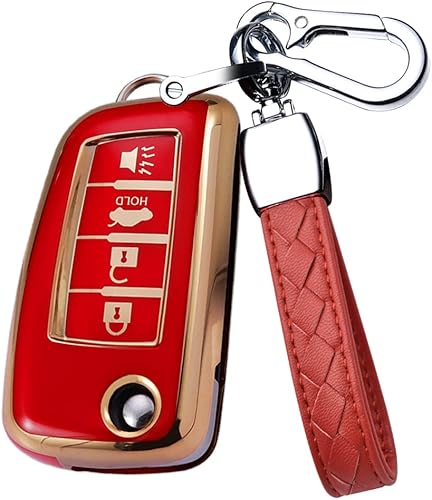 Miniatura 7 de HIBEYO Funda para llavero Nissan Rogue con tapa de 4 botones para Nissan Rogue Murano Sport Altima Sentra Pathfinder 2023, accesorios con llavero,