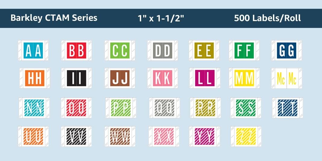 Doctor Stuff - File Folder Labels, Alphabet Letter C, Barkley FASTM - CTAM Series Compatible Alpha Stickers, Light Green, 1" x 1-1/2", 500/Roll