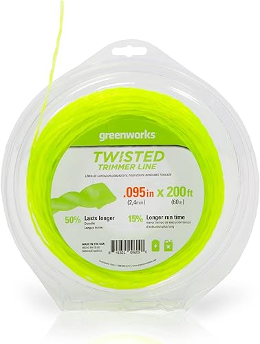 Vista 12 de Greenworks Línea de recortadora de hilo trenzado de 0.080 pulgadas y 200 pies