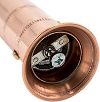 Vista 2 de El molinillo griego original de pimienta, 8 pulgadas de alto, molinillo europeo de cobre con manivela, molinillo manual y recargable para granos