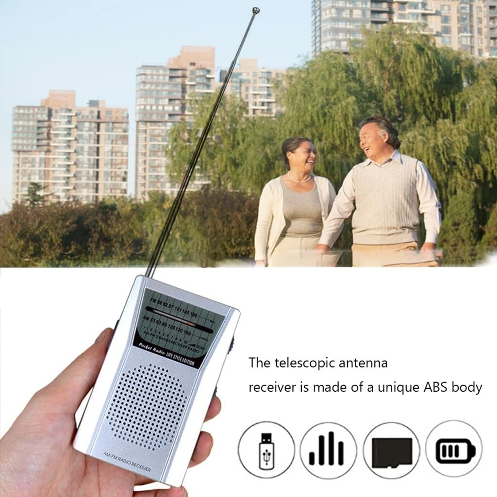 Portable AM FM Radio 2AA Battery Operated Pocket World Receiver with Speaker Earphone