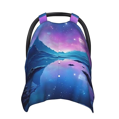 Baby Car Seat Canopy Cover for Mom, Soft Breathable Nursing Breastfeeding Covers Multi Use Stroller Sun Shade Newborn Shower GiftCool Star River